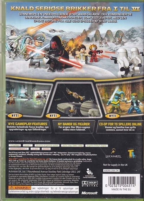 Lego Star Wars Hele Sagaen - Dansk - XBOX 360 (B Grade) (Genbrug)